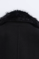 Moncelia Lidia Faux Fur Collar Belted Wool-Blend Coat