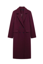Moncelia Esme Double-Breasted Longline Wool-Blend Coat