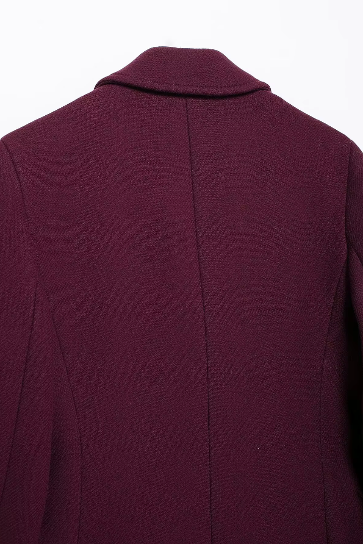Moncelia Esme Double-Breasted Longline Wool-Blend Coat