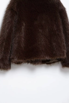 Moncelia Ebba Faux Fur Wide Collar Short Coat