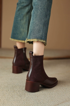Moncelia Tiziana Faux Suede Block Heel Ankle Boots