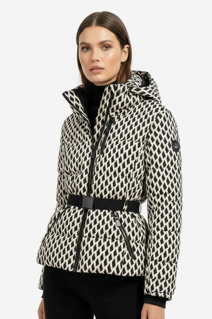 Moncelia Dafne Belted Hooded Quilted Puffer Jacket