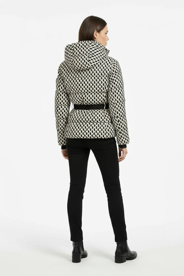 Moncelia Dafne Belted Hooded Quilted Puffer Jacket