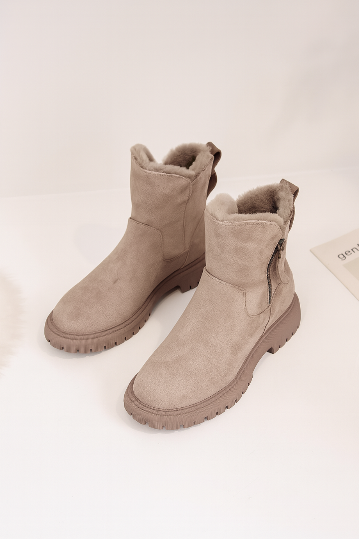 Moncelia Sixtine Fleece-Lined Faux Suede Ankle Boots