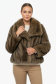 Moncelia Ebba Faux Fur Wide Collar Short Coat