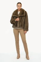 Moncelia Ebba Faux Fur Wide Collar Short Coat