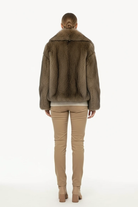 Moncelia Ebba Faux Fur Wide Collar Short Coat