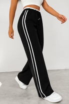 Moncelia Fausta Side-Stripe Pull-On Track Pants