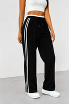 Moncelia Fausta Side-Stripe Pull-On Track Pants