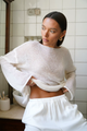 Moncelia Leila Sheer Open-Knit Boat Neck Sweater