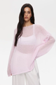 Moncelia Paola Sheer Open-Knit Boat Neck Sweater