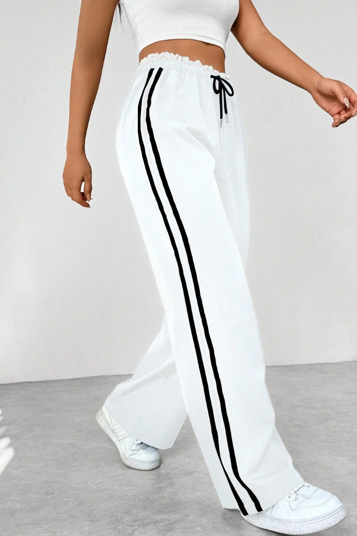 Moncelia Fausta Side-Stripe Pull-On Track Pants