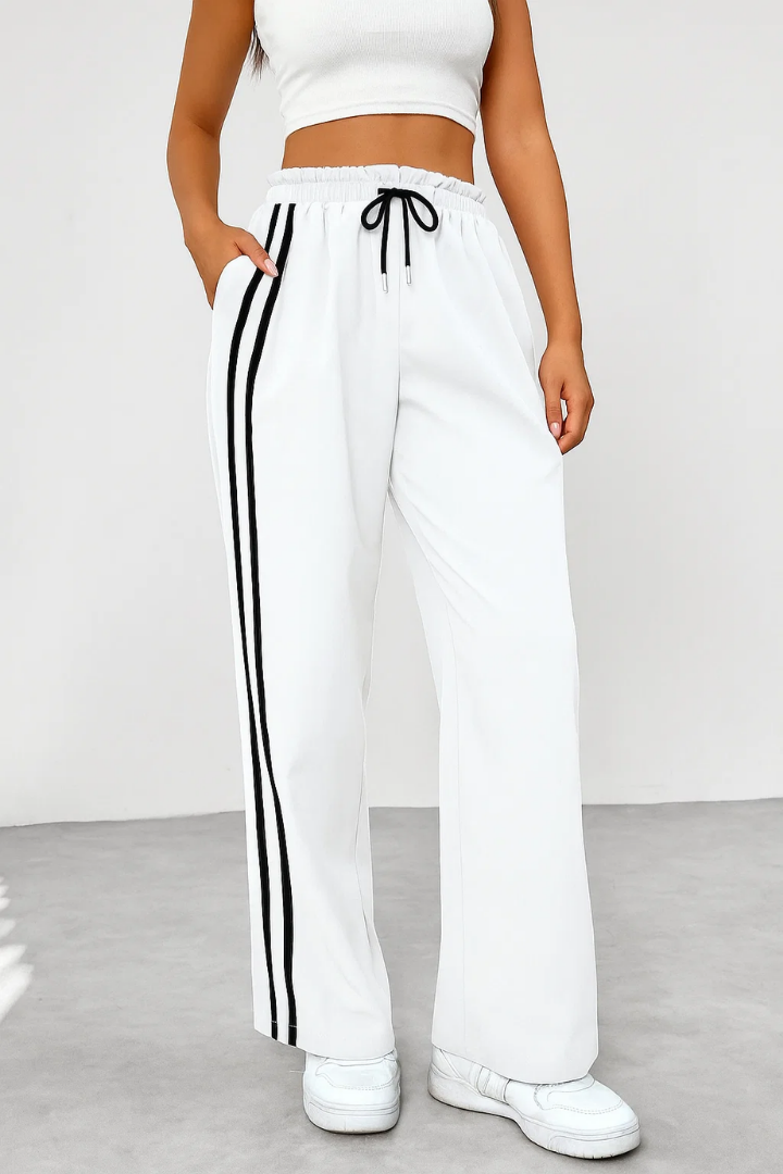 Moncelia Fausta Side-Stripe Pull-On Track Pants
