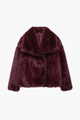 Moncelia Ebba Faux Fur Wide Collar Short Coat