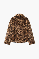 Moncelia Ebba Faux Fur Wide Collar Short Coat