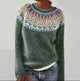 Moncelia Rosette Nordic Yoke Pullover Sweater