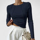 Moncelia Ottavia Seam-Detail Ribbed Long Sleeve Top