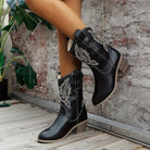 Moncelia Bianca Embroidered Mid-Calf Western Boots
