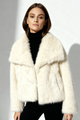 Moncelia Ebba Faux Fur Wide Collar Short Coat