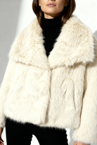 Moncelia Ebba Faux Fur Wide Collar Short Coat