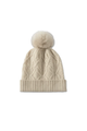 Kitty Cable Knit Cashmere Pom Toque