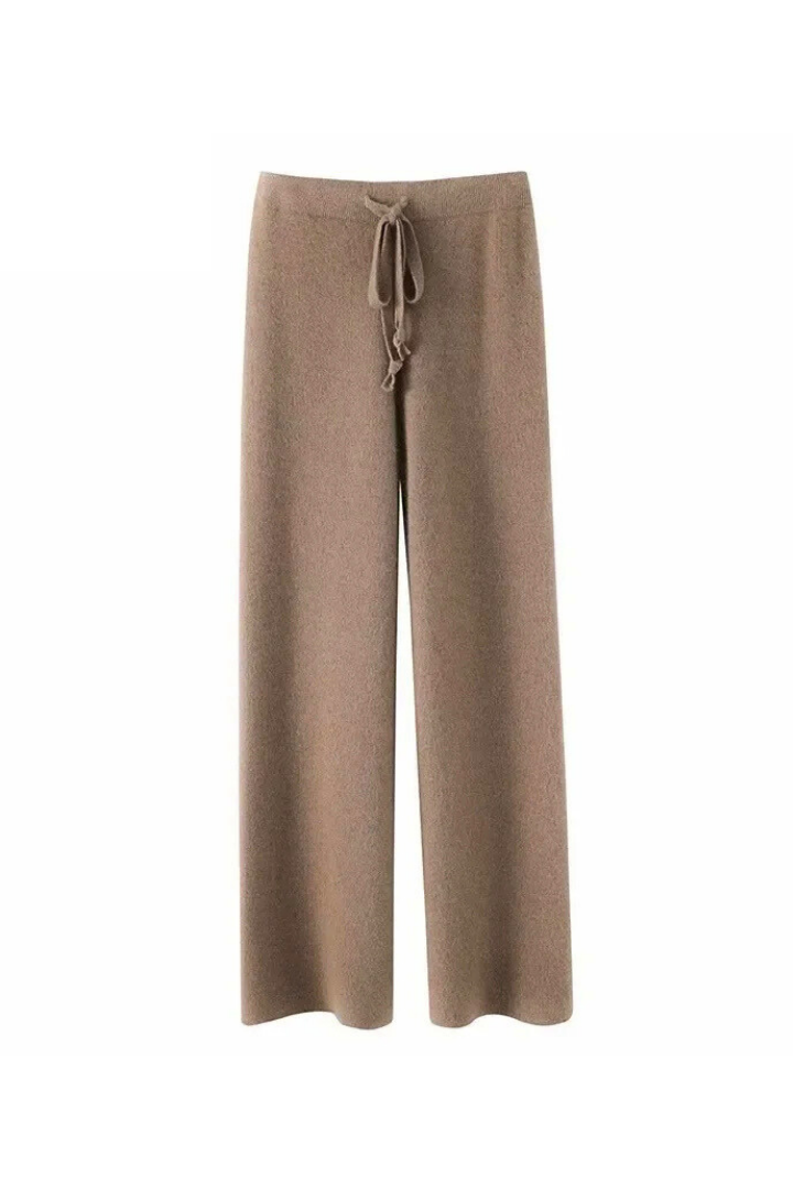 Moncelia Malin Drawstring Wide-Leg Knit Pants