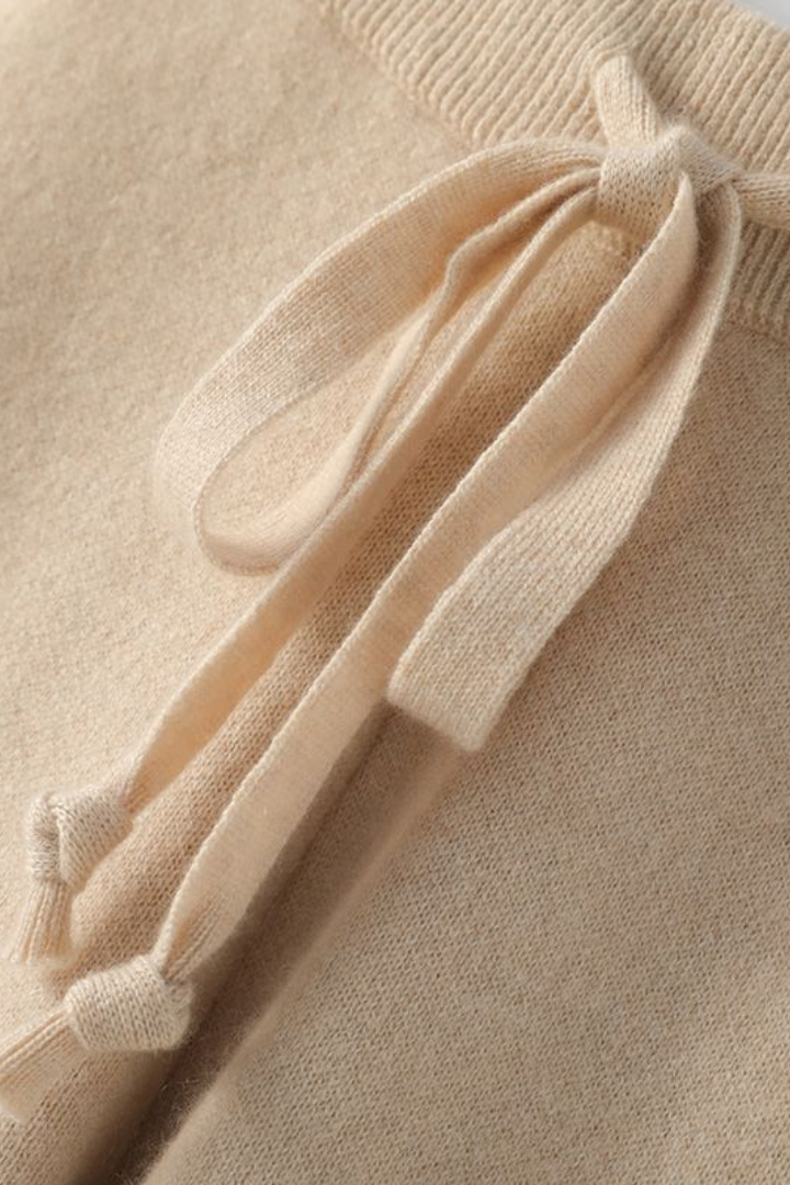 Moncelia Malin Drawstring Wide-Leg Knit Pants