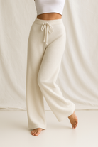 Moncelia Malin Drawstring Wide-Leg Knit Pants