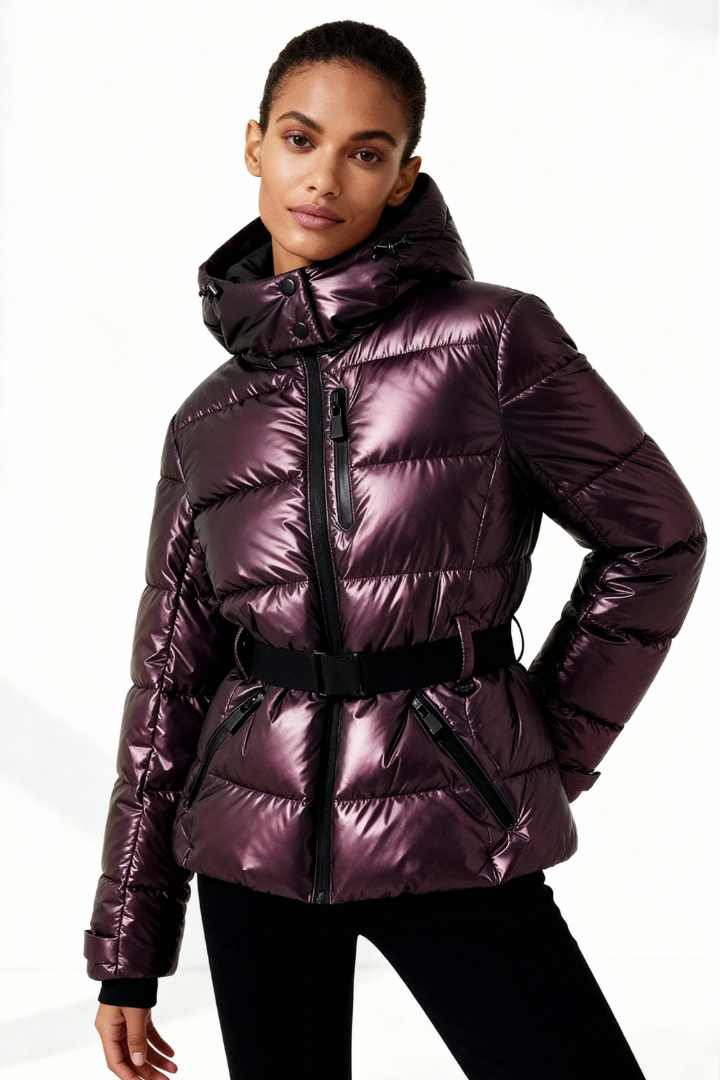 Moncelia Dafne Belted Hooded Quilted Puffer Jacket