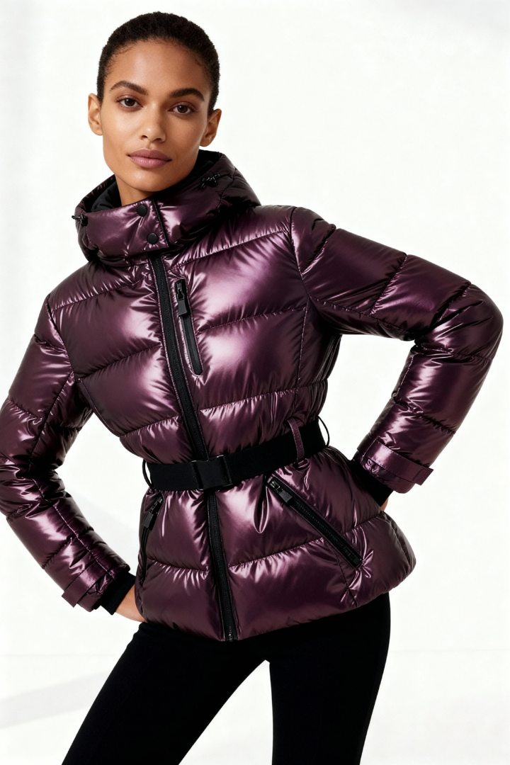 Moncelia Dafne Belted Hooded Quilted Puffer Jacket