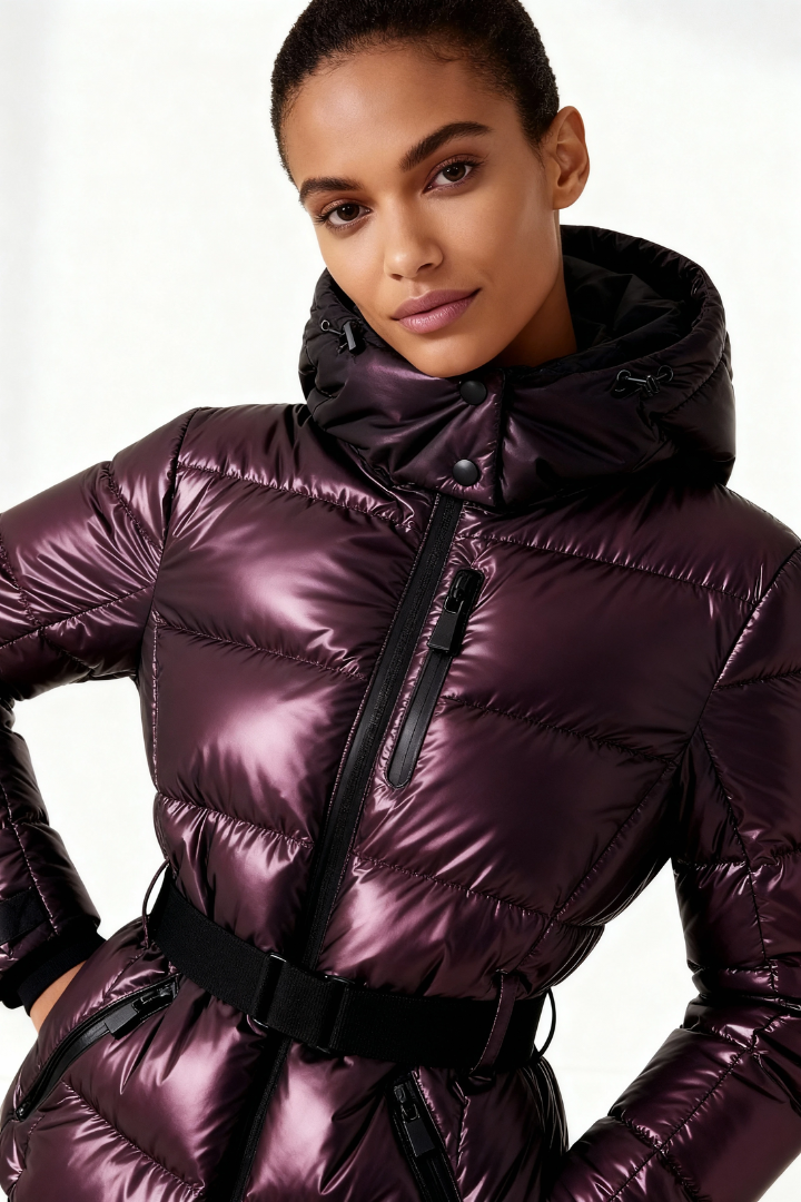 Moncelia Dafne Belted Hooded Quilted Puffer Jacket