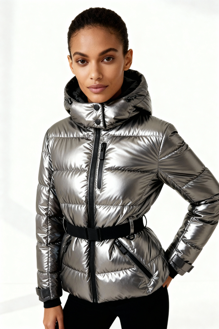 Moncelia Dafne Belted Hooded Quilted Puffer Jacket
