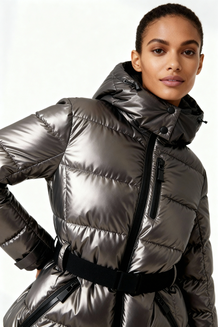 Moncelia Dafne Belted Hooded Quilted Puffer Jacket