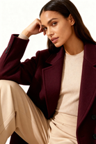 Moncelia Esme Double-Breasted Longline Wool-Blend Coat