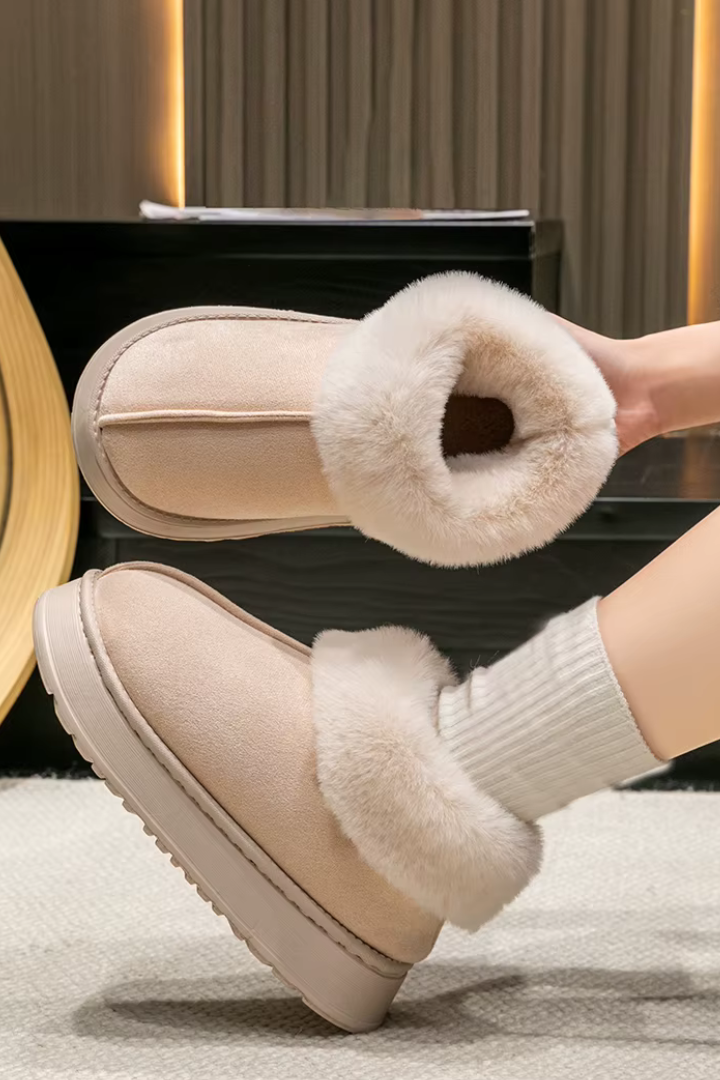 Moncelia Noor Faux-Fur Lined Platform Slipper Booties