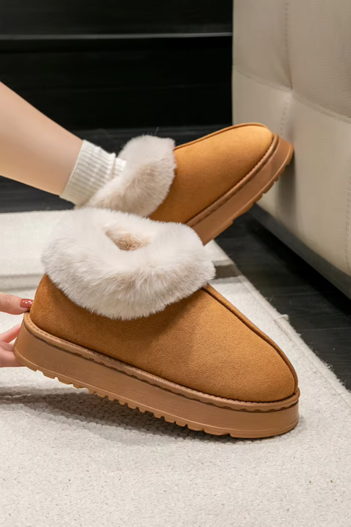 Moncelia Noor Faux-Fur Lined Platform Slipper Booties