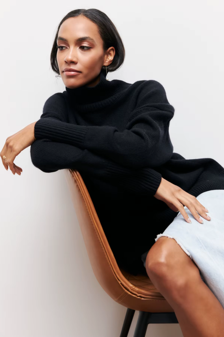 Moncelia Nanette Oversized Turtleneck Sweater