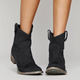 Moncelia Nieves Distressed Faux Suede Western Ankle Booties