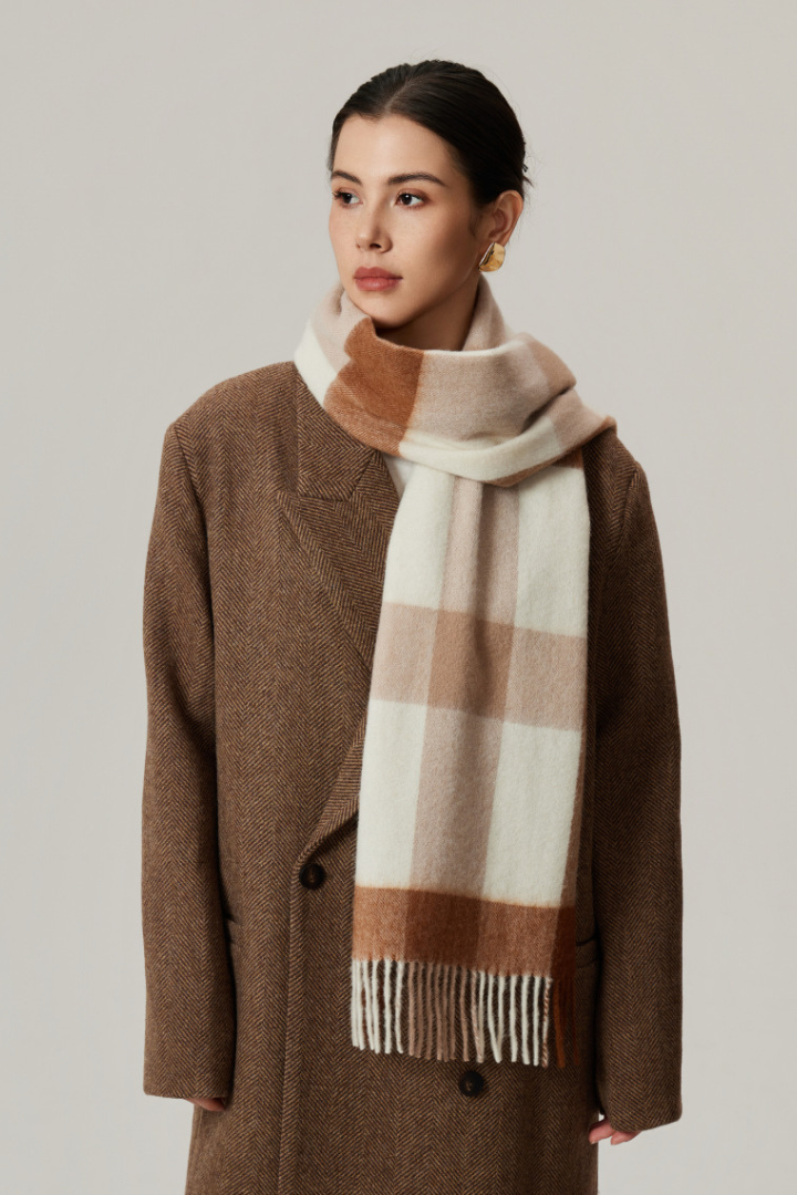 Moncelia Belmere Wool-Blend Checked Scarf