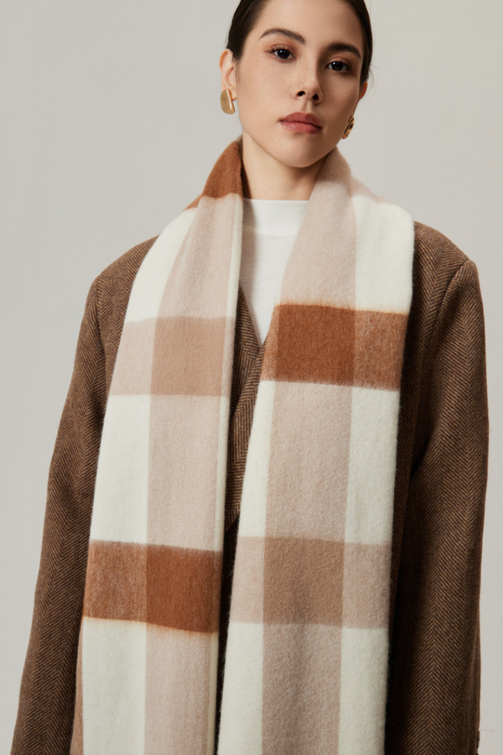 Moncelia Belmere Wool-Blend Checked Scarf