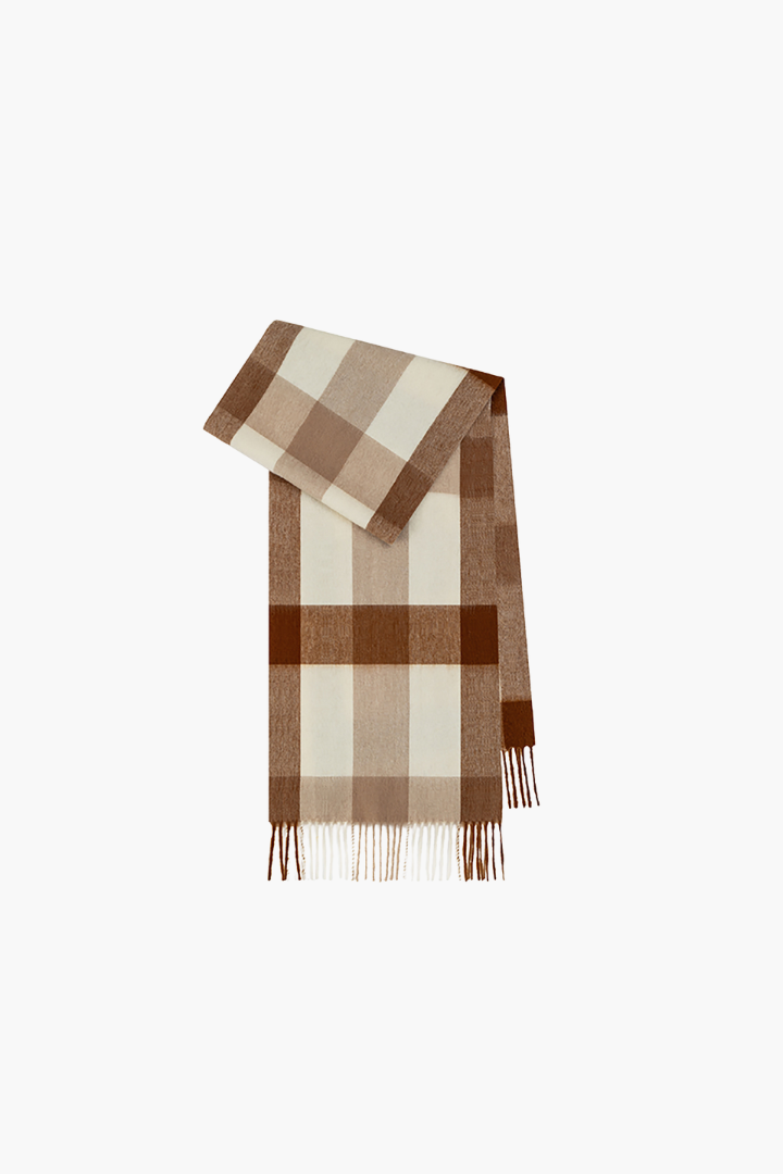 Moncelia Belmere Wool-Blend Checked Scarf