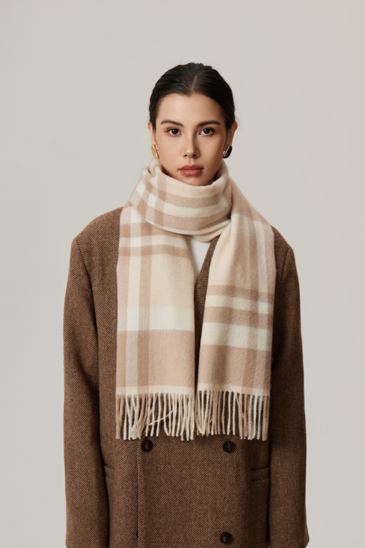 Moncelia Belmere Wool-Blend Checked Scarf