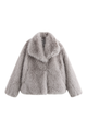 Moncelia Ebba Faux Fur Wide Collar Short Coat