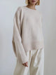 Moncelia Jeanne Oversized Ribbed-Hem Knit Sweater
