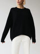Moncelia Jeanne Oversized Ribbed-Hem Knit Sweater