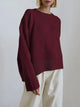 Moncelia Jeanne Oversized Ribbed-Hem Knit Sweater