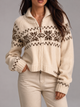Moncelia Ariane Fair Isle Zip-Front Knit Cardigan