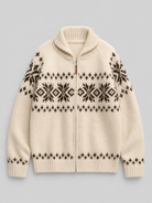Moncelia Ariane Fair Isle Zip-Front Knit Cardigan