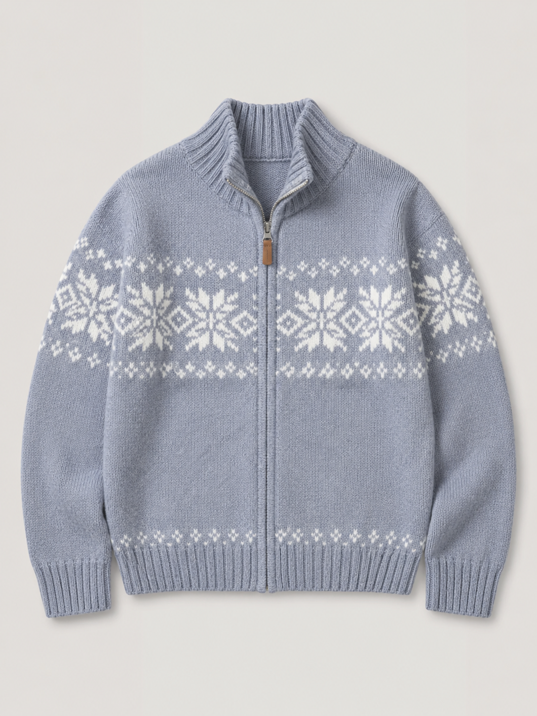 Moncelia Ariane Fair Isle Zip-Front Knit Cardigan