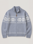Moncelia Ariane Fair Isle Zip-Front Knit Cardigan